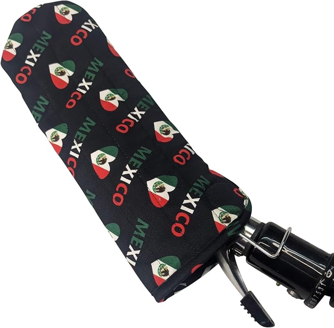 Case/Cover [Heat Resistant] for Curling Irons, Flat Irons or Straighteners, and Styling Irons, Silicone Coated Lining and Quilted Cotton Pouch for Travel, Gym, or Home [Mexico Flag]