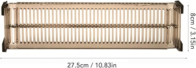 Asixxsix 4 Pack Drawer Dividers for Clothes, Plastic (Transparent Black) | Adjustable Expandable Separators, Freely Combined, No Tools or Adhesives Installation, For Underwear Cosmetic Socks