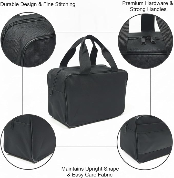 Oxford Cloth Storage Bag, Structured Packing Organizer for Travel Gear and Toiletries, 11.8 x 4.3 x 7.9 Inches (1 PC)