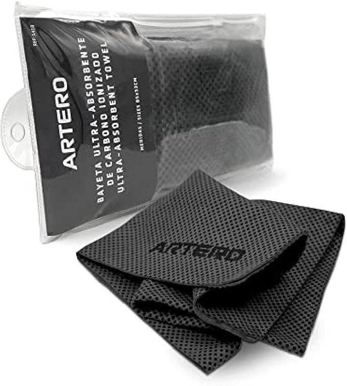 Artero Samba. Ionized Carbon Ultra-Absorbent Towel. Capable of reducing Drying time by 50%.