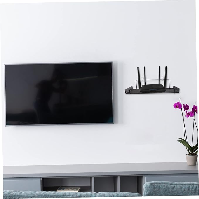 Wall Mount Router Holder No-drilling Storage Rack for Security Camera and Router Compact Wall Shelf for Living and Bedroom Sturdy and Space-saving Design