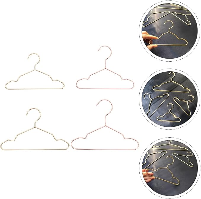 ORFOFE 4pcs Pet Clothes Hangers for Dogs Cats Iron Hanging Rack Non- Design for Organizing Pet Apparel Random Colors