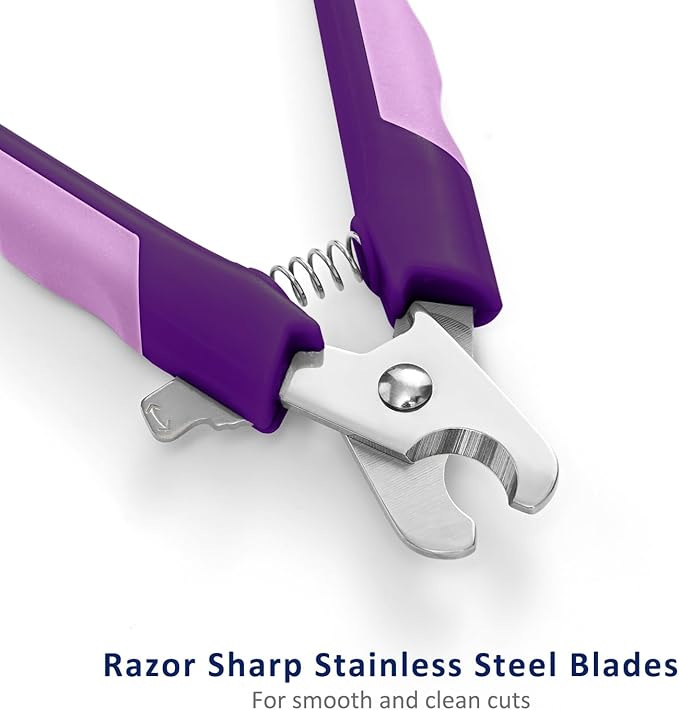 WePet Pet Nail Clippers U07.3, Professional Claw Trimmer, Scissor for Cats, Dogs, Puppies, Kittens, Hamsters, Rabbits and Small Animals, Sharp, Safe, M, Pink/Purple