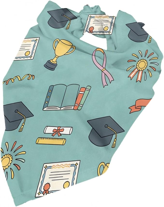 Teacher's Pet Dog Bandana,Funny Bandana Gift,Photo Prop Accessories for Dog Lovers Owner Gift,Triangle Reversible Fall Scarf, Adjustable (Sage Green)