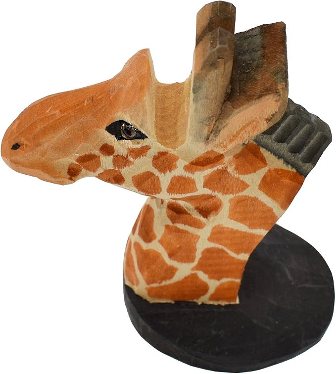 Handmade Wood Carving Eyeglasses Spectacle Holder Stand Sunglasses Display Rack Home Office Desk Décor Gift (Giraffe)