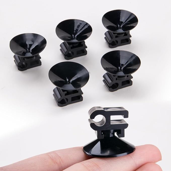 ZORZA 20Pcs Multi-Functional Aquarium Suction Cup Clips for Secure Organizing Double Tube Power Cord Clip Holder Fish Tank Wire Organizer with Strong Suction Cups for Aquarium Accessories