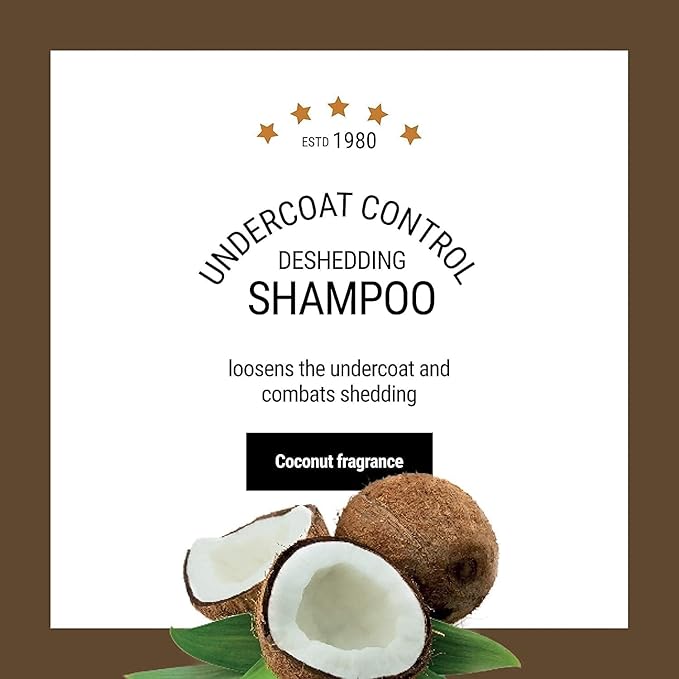 The Coat Handler Undercoat Control deShedding Dog Shampoo, 16 oz - Combats and Reduces Shedding, Undercoat Removal, Omega 3 & 6 Rich, Vitamin E Strengthens the Hair Follicle