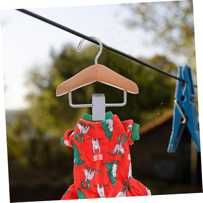 COLLBATH 2pcs Pet Dog Clothes Hanger Dog Skirt Hanging Clip Cat Costume Organizer Space Saver Hanger Organizer