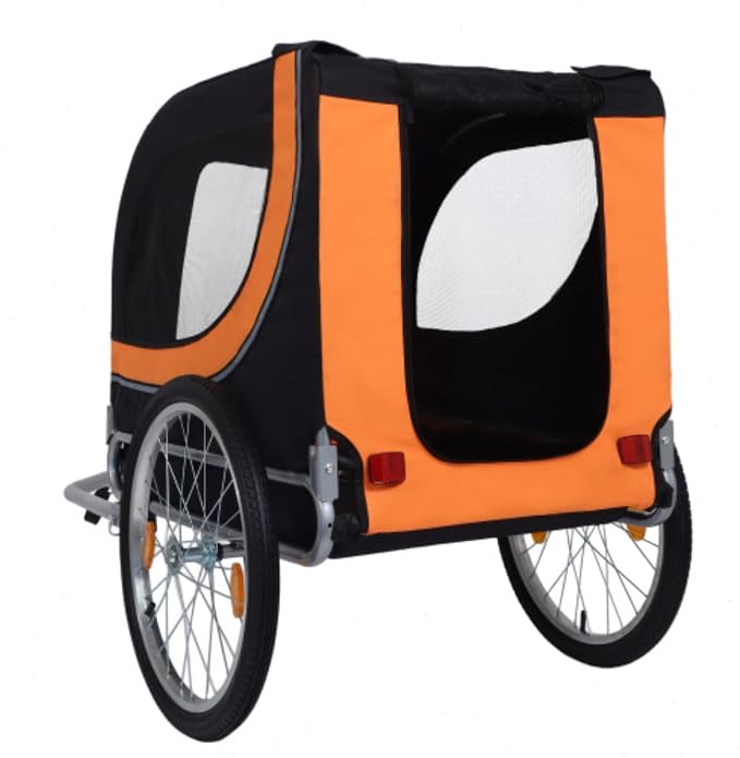 Large Folding Bike Trailer for Dogs – 66LB Capacity All-Terrain Pet Carrier, Durable Steel Frame for Cycling, Jogging, Camping & Outdoor Adventures