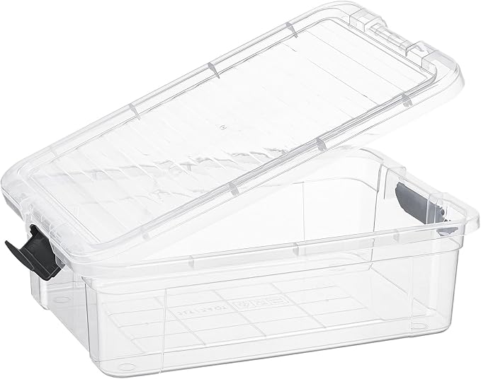 Superio 7.4 Quart Clear Plastic Storage Bin with Lid, Stackable Organizer Box, BPA-Free Storage Container for Home, Garage, School & Office, 3 Pack