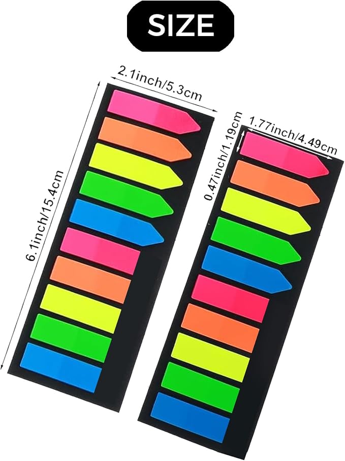 10 Sets of Colored Stickers, Transparent Fluorescent Index Labels, Flag Stickers, Stationery, Children's Gifts, School and Children's Office Supplies, Stickers for Page Marking and Sticky Tabs