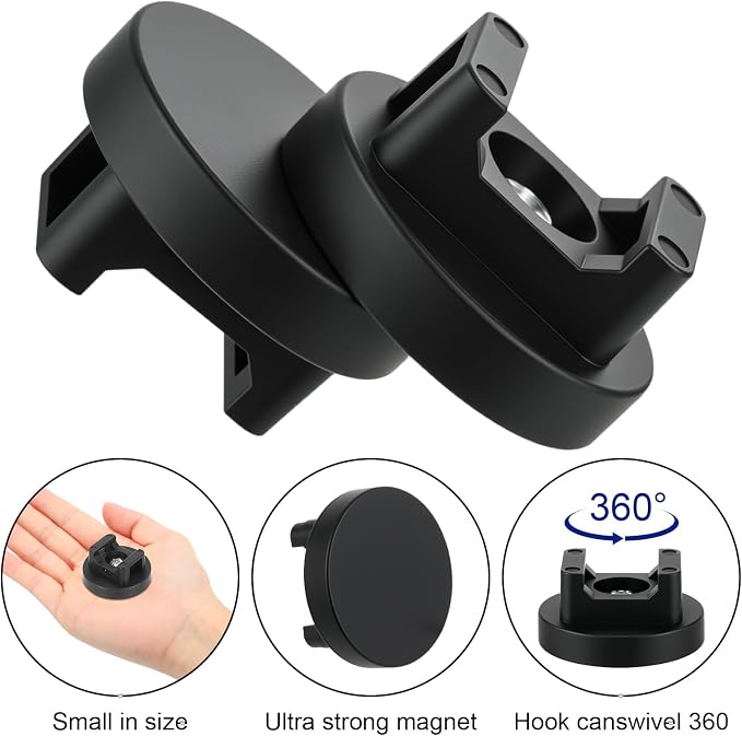 Yookeer 15 Pcs Magnetic Zip Tie Mount Cable Clips Black,31 Mm | Multipurpose Cable Clips Wire holder for Electrical Wiring, Magnet Base for Metal Surfaces, Without Drilling, Reusable