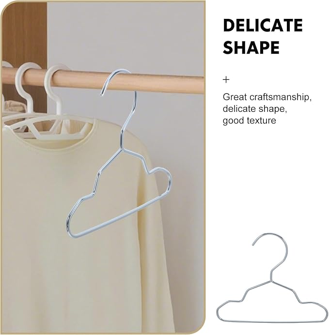 10PCS Metal Pet Clothes Hangers - Mini Grooved Hangers - Closet Organizer Rack for Small Dog Cat Apparel Outfits Drying Storage Nursery and Grooming Salon 15cm/5.9''