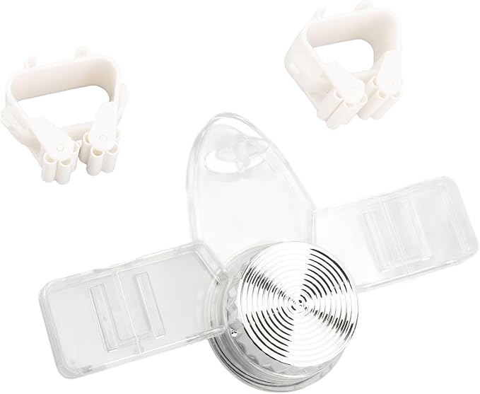 Agatige Broom Holder, Wall Mounted PET 2 Hangers Broom and Mop Gripper Organizer Cleaning Tool Organizer for Bathroom Kitchen Laundry Room (Transparent White)