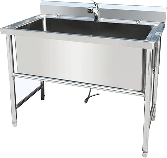 Stainless Steel Pet Bathing Station for Home Use,Professional Dog Grooming Tub with Adjustable Features for All Dog Sizes.Silver-80cm/31.5in