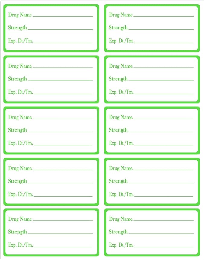 Drug Name Label Stickers,1x2 Inch Drug Usage Medication Strength Veterinary Instruction Reminder Labels (500 Pcs)