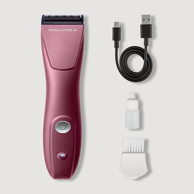 Professional 5-in-1 Cordless Pet Grooming Clipper for Dogs & Cats – Quiet High-Torque Metal Blade Trimmer, Adjustable Length – Metallic Blue (Single-Metallic Pink)
