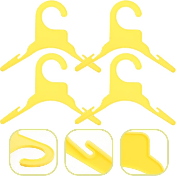 10pcs Pet Clothing Hanger Anti-skid Small Yellow Plastic for Clothes | Portable Organizer for Outdoor Use, Practical Hanging Solution for Pet Outfits, Not Easy to Deform