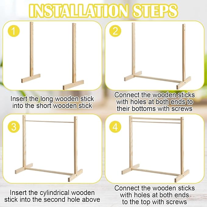Wood Pet Clothing Display Stand Organizer, 15.7x15.7x8.26 Inch | Natural Wood Clothing Rack, Requires Assembly