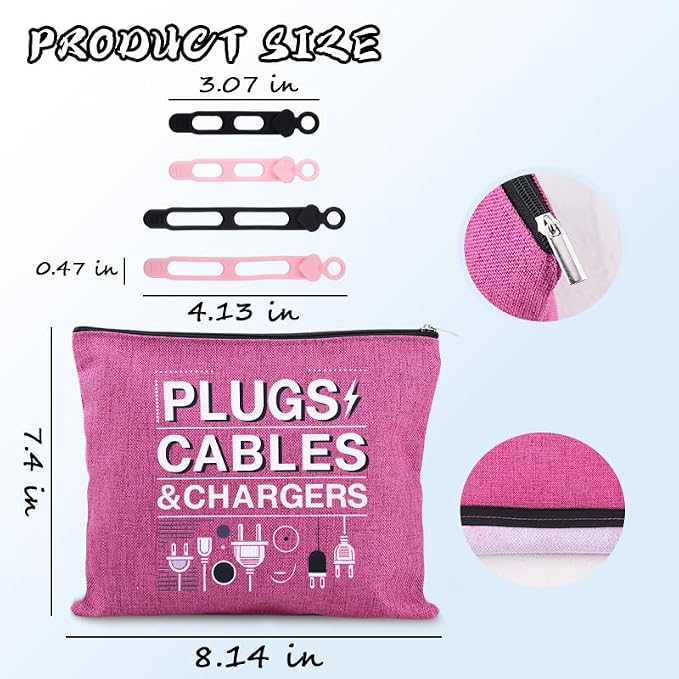 Sisadodo Charging Cable Organizer Travel Bag Toiletry Makeup Cosmetic Bags Medicine Med Toiletry Bag Pouch Diabetic Gifts Bags