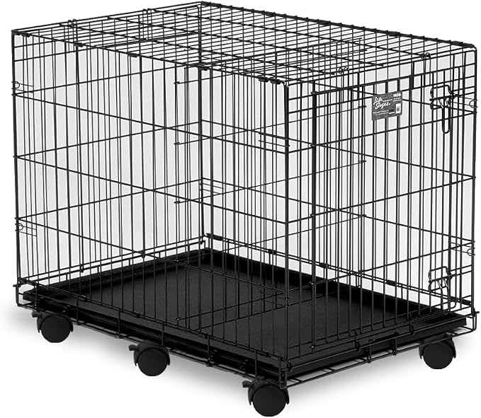 MidWest Homes for Pets Universal Dog Crate Casters, Easy Roll, Safety Locks, Pack of 2 Wheels