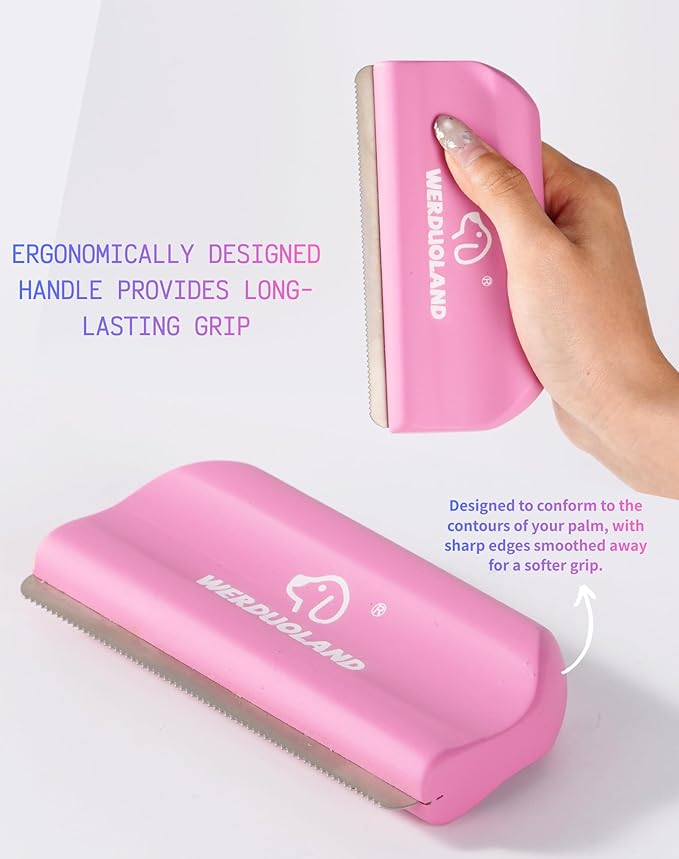 Pet Deshedding Brush for Dogs & Cats, Ergonomic Anti-Slip Wooden Handle Grooming Tool, for Short Long Double-Coated Pet Deshed Brush, Safely & Gently Removes Hair