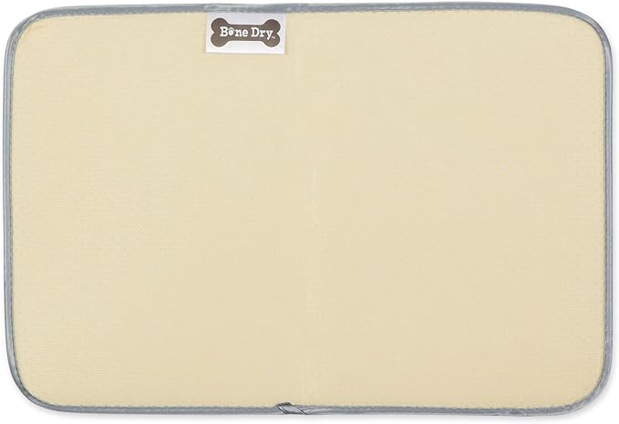 Bone Dry Machine Washable, Ultra Absorbent Pet Mat, 12x18, Gray Trellis Print