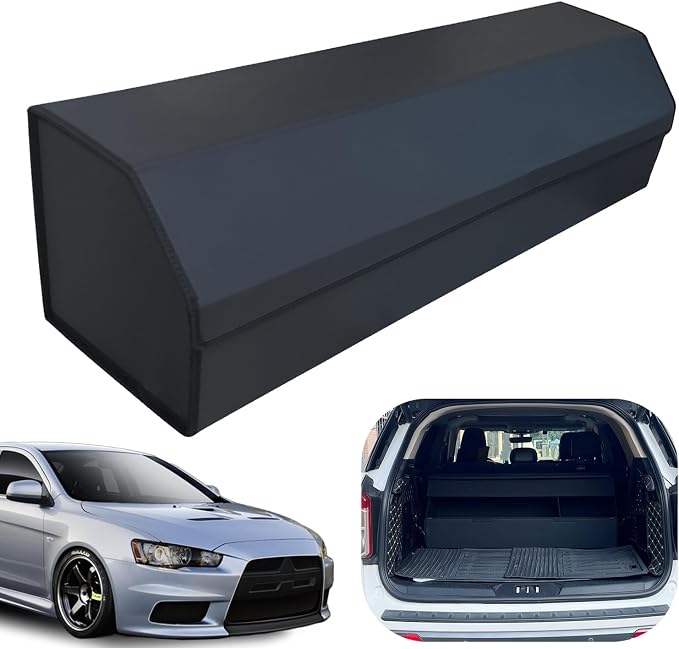 Car Trunk Organizer for For Mitsubishi Lancer Evolution - Custom Fit,Outdoor Trunk Organizer with Leather,Hook and Loop Fastener,4-Layer Cover,For Mitsubishi Lancer Evolution 2008-2017
