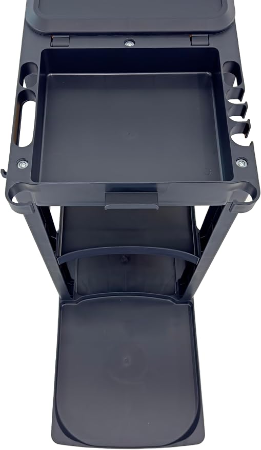 Compact Size Janitorial Cart | 3 Shelves | 25 Gallon Vinyl Bag with Cover | 450 LBS Capacity | Black