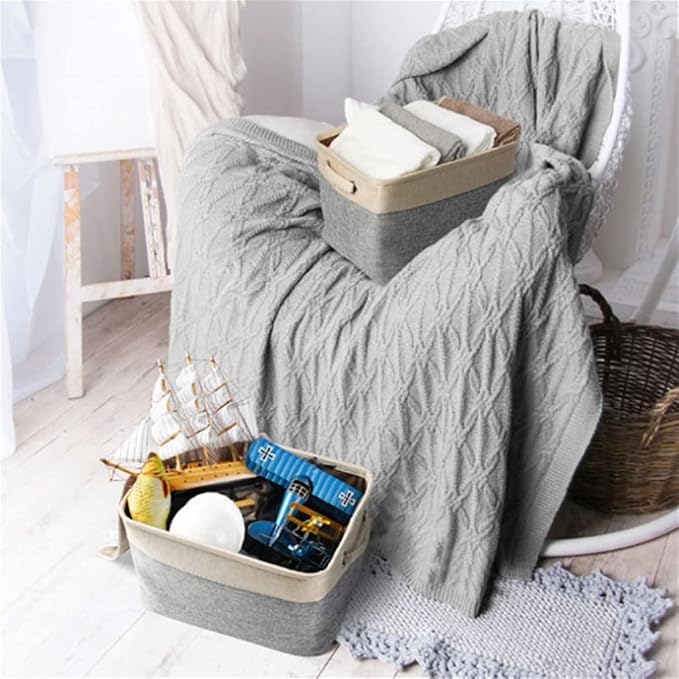 Storage Basket Foldable Linen Bag Portable Organizer Pet Daily Necessities Storage Box Clothes (Color : A,) (C One Size)