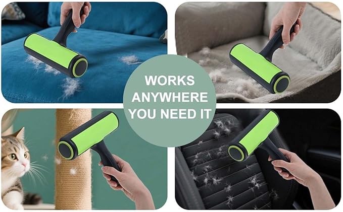 Pet Hair Remover Roller — Reusable Dog & Cat Hair Remover for Furniture, Couch, Clothing & Car | Eco Friendly Lint Roller | No Sticky Tape, No Batteries | Manual Fur Remover
