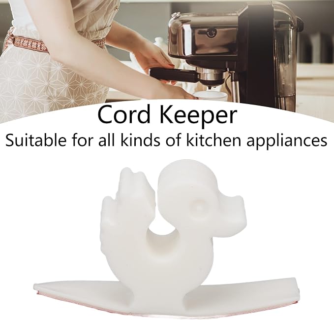 Cord Organizer Appliance Cable Duck Shaped Silicone Cable Keeper for Beauty Salon Home Kitchen Office (White)