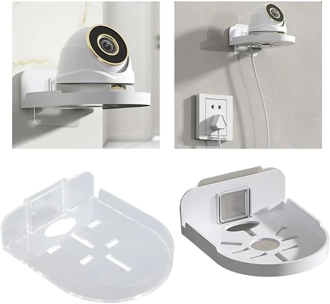 Wall Mount Camera Shelf 15-Piece Wall-Mounted Camera Holders – Household Monitoring Support for Living Room Wall Hangers(Clear)