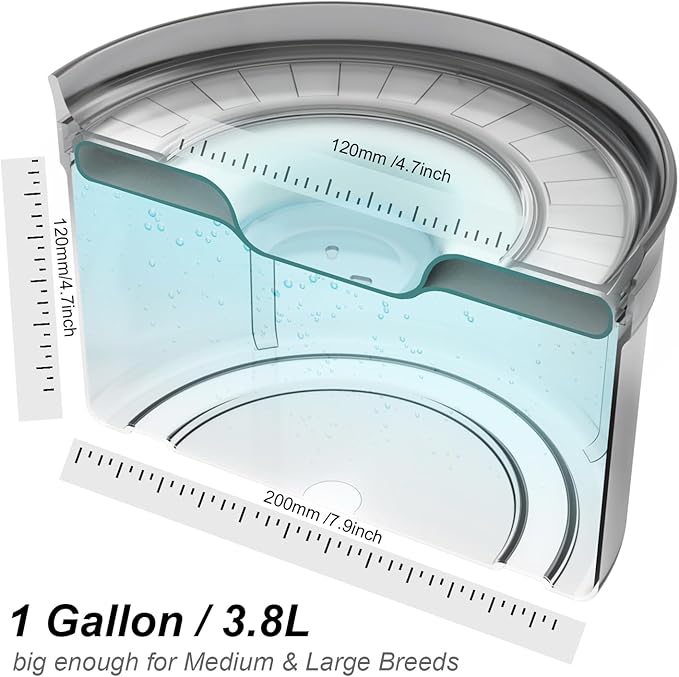 Techphardo 1Gallon No Spill Dog Water Bowl-3.8L Large Capacity, BPA-Free, Anti-Splash & Anti-Digging Design with Non-Slip Base for Messy Drinkers