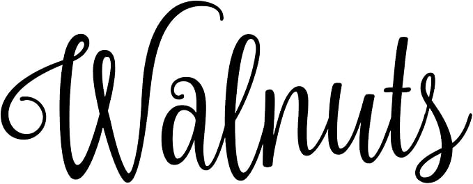 Walnuts 5.5w x 2h Label | Kitchen Pantry Organization | Die Cut Vinyl Decal | Black Fancy Font (Sticker Only)