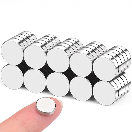 DIYMAG 50Pcs Small Refrigerator Magnets, 10x3mm Round Rare Earth Magnet | Mini Tiny Neodymium Strong Magnets for Crafts, DIY, Fridge, Miniatures, Whiteboard, Office, Kitchen, Dry Erase Board