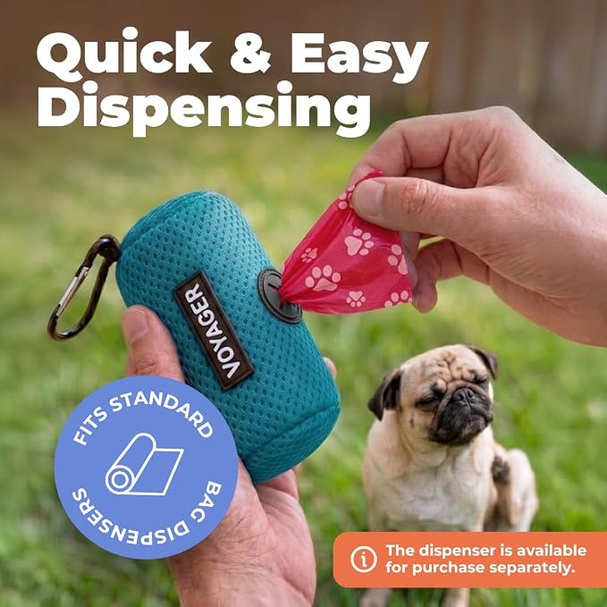 Best Pet Supplies Poop Bags for Dogs - Red, 150 Count | Scented, Leak-proof, Easy-Tear perforations, 15 Thick Bags per roll, Outdoor Walking & Travel, Fits Standard Holders