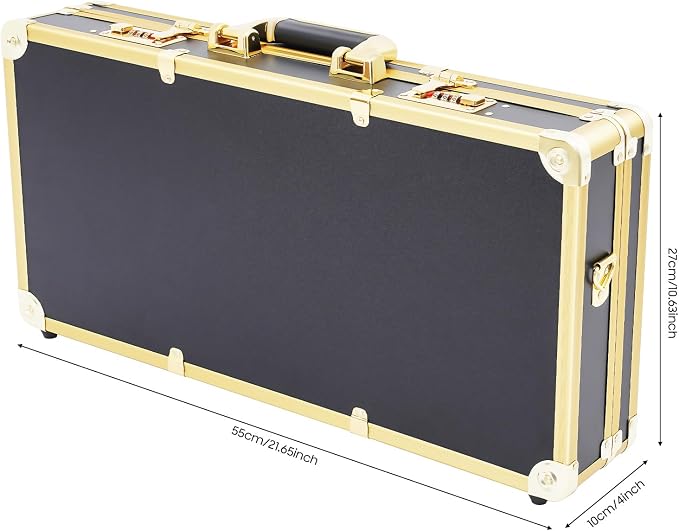 Professional Barber Carrying Case with Fireproof Panel & 3-Digit Lock, Aluminum Alloy Stylist Organizer for Hairstylists, Pet Groomers, Makeup Artists (Golden)