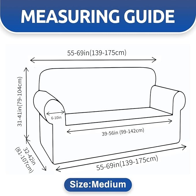 YEMYHOM Couch Cover Latest Jacquard Design High Stretch Sofa Covers for 2 Cushion Couch, Pet Dog Cat Proof Loveseat Slipcover Non Slip Elastic Furniture Protector (Medium, Begonia Leaf Dark Grey)