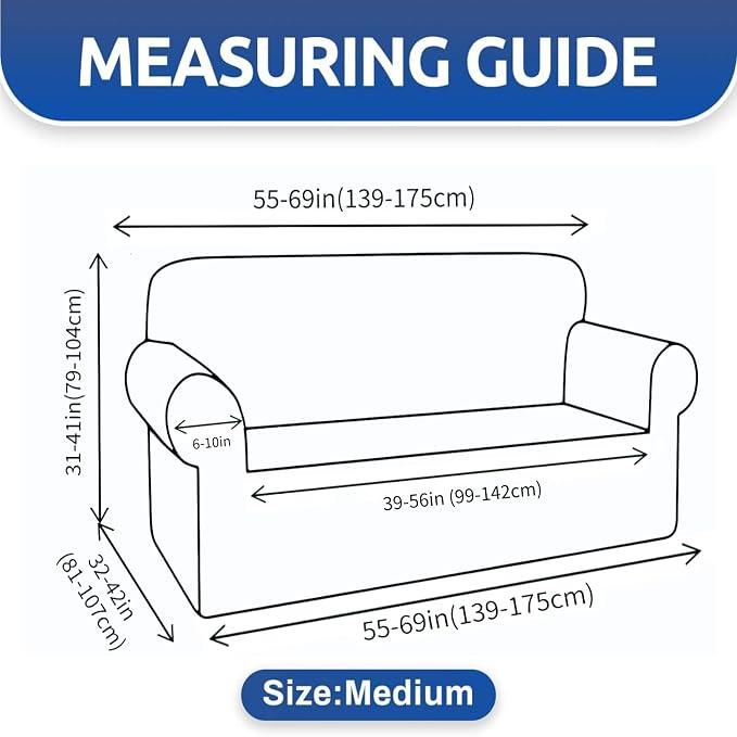 YEMYHOM Couch Cover Latest Jacquard Design High Stretch Sofa Covers for 2 Cushion Couch, Pet Dog Cat Proof Loveseat Slipcover Non Slip Elastic Furniture Protector (Medium, Begonia Leaf Navy)