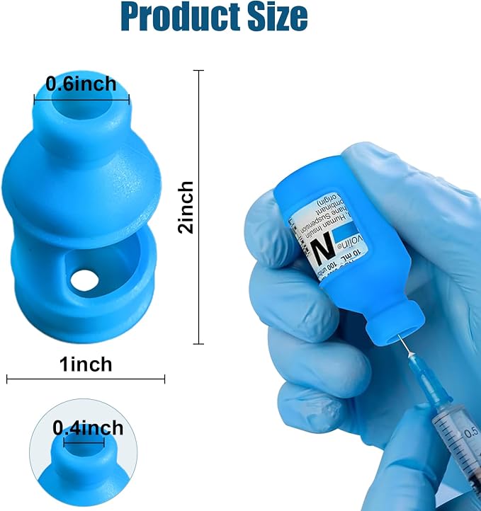 3 Pack Insulin Vial Bottle Protector Sleeve for Diabetic, Silicone Protective Case to Protect Insulin Vial from Breaking, Suitable for 10ml Short Insulin Vials (Blue)