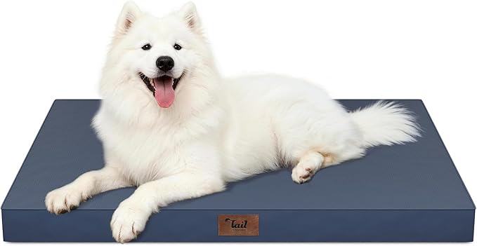 Large Waterproof Orthopedic Dog Bed with Egg Crate Foam | Fits 42x28 Crates, TPU Waterproof Layer, 1680D Washable Oxford Cover, Portable Handle, Indoor & Outdoor Use, Up to 80 lbs