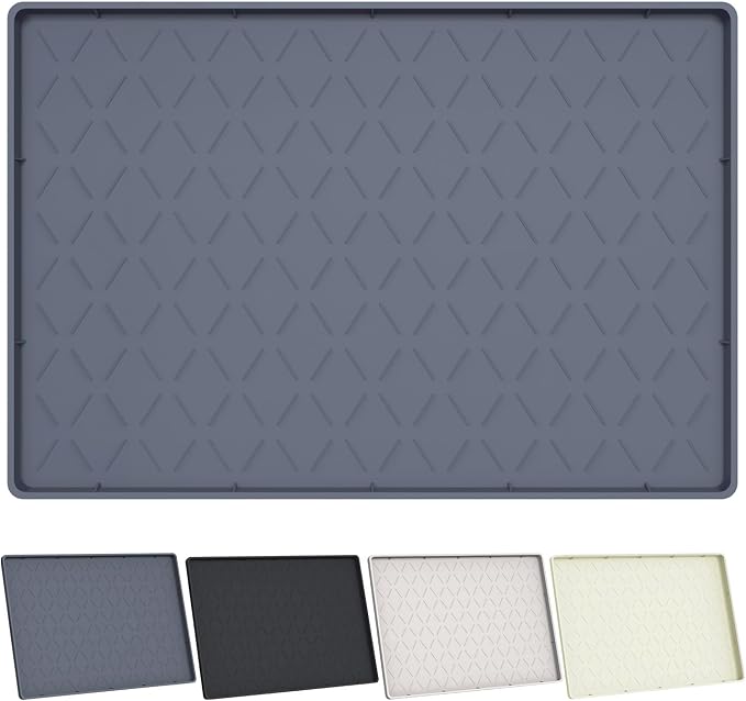 Extra Thick Under Sink Mat Waterproof with Raised Edge 19" x 22" | Silicone Multipurpose Mat for Kitchen, Bathroom, Pet Feeding, Shelf Protection & Organization, Boot & Plant Tray