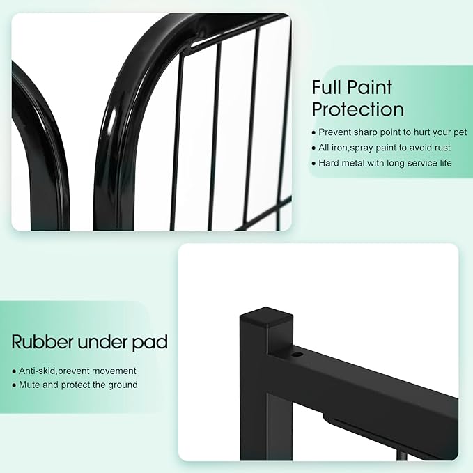 BestPet | Dog Playpen | 40", 16 Panels | Heavy Duty Metal Pet Exercise Pen | Indoor/Outdoor Fence Panels | Rust-Resistant, Removable, Tool-Free Setup | Anti-Skid, Expandable Design