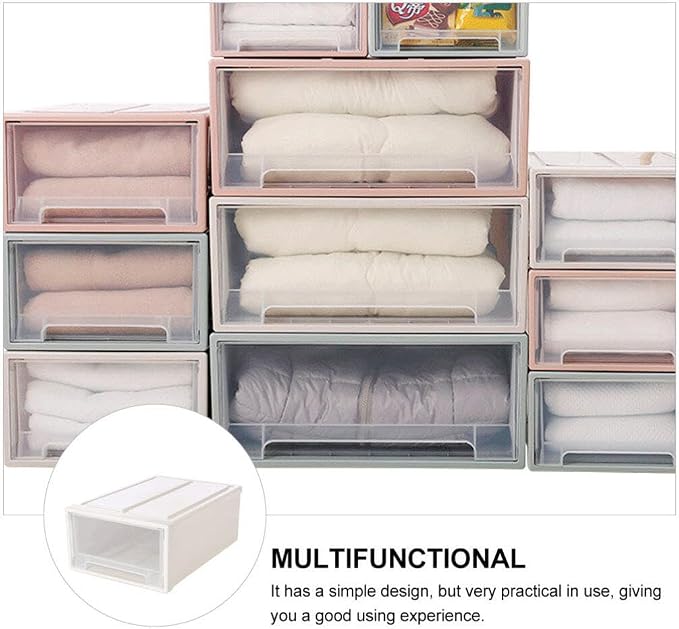 Zerodeko 1pc Stackable Storage Box Drawer-type Organizer for Clothes Shoes Toys Versatile Container for Home Organization Practical Space-saving