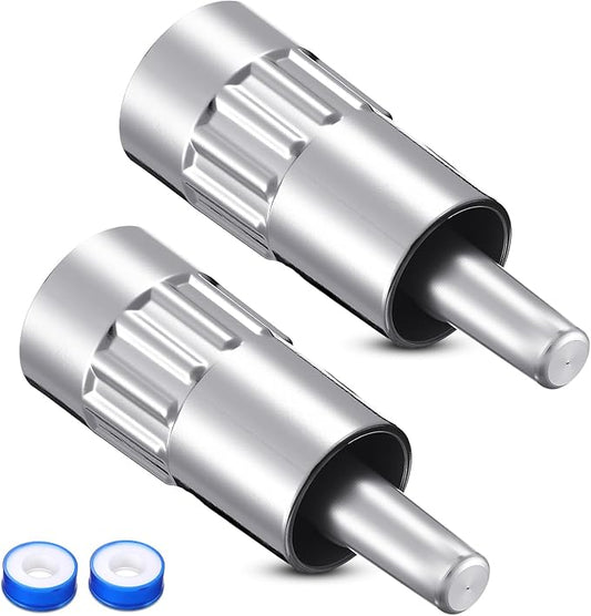Qinyoung 2 Pack Automatic Dog Faucet Waterers, 3/4" Lick-Activated Dog Water Fountain Hose Spigot Attachment with Anti-Leak Tape for Dogs, Livestock