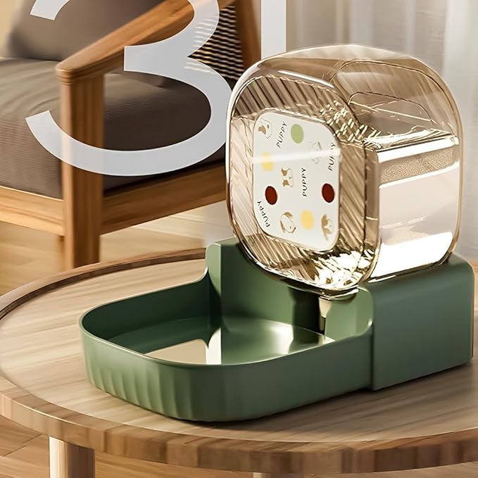 Automatic 3L Pet Waterer, Gravity Pet Water Dispenser, Safe and Large Capacity, Collapsible Feeder Waterer Drinking Bowl for Animals Cats and Dogs