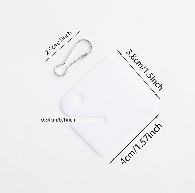 Writable Plastic Key Tags - 50 Pack Square Key Label Tags with Metal Rings 1.57×1.5 Inch Key Cabinet Organizer White Key Identification Tags for Office Home