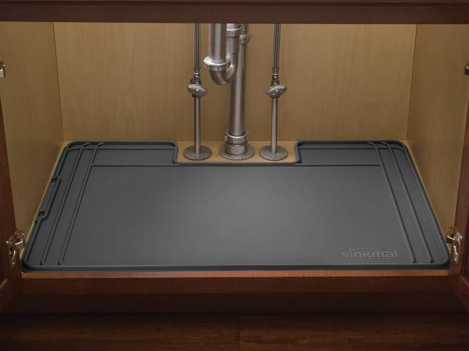 WeatherTech SinkMat – Waterproof Under Sink Liner Mat for Kitchen Bathroom – 46” x 22” Inches - Durable, Flexible Tray – Home undersink Organizer Must Haves, Black