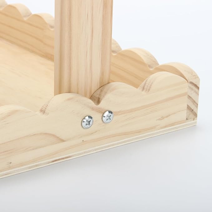 Wooden Baby Clothing Rack for Toddler, Baby Shower Crate Closet, Baby Storage Crate with Hangers, Pets Clothes Rack with Storage Box & Hanging Rod for Dogs Cats, Newborn Gifts Basket (Wavy)